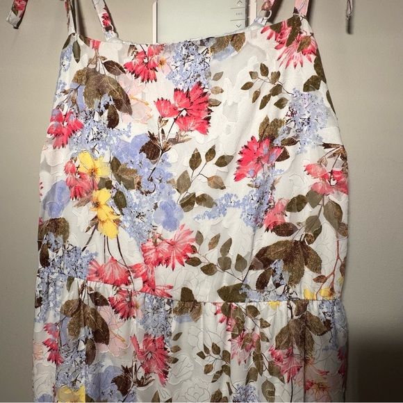 Lane Bryant Tie-Strap Tiered Floral Maxi Dress Pockets Size 22 Feminine - Picture 6 of 13